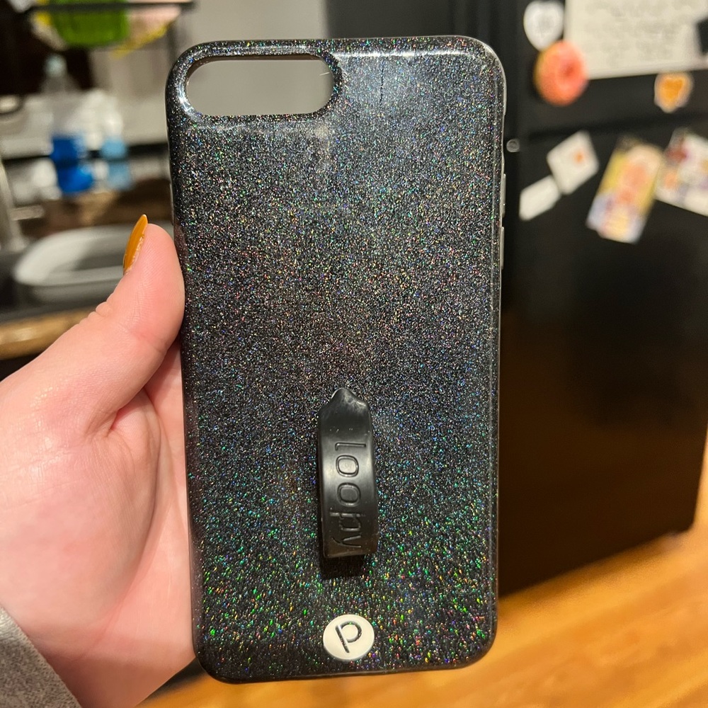 Black Sparkle 8 plus loopy case
